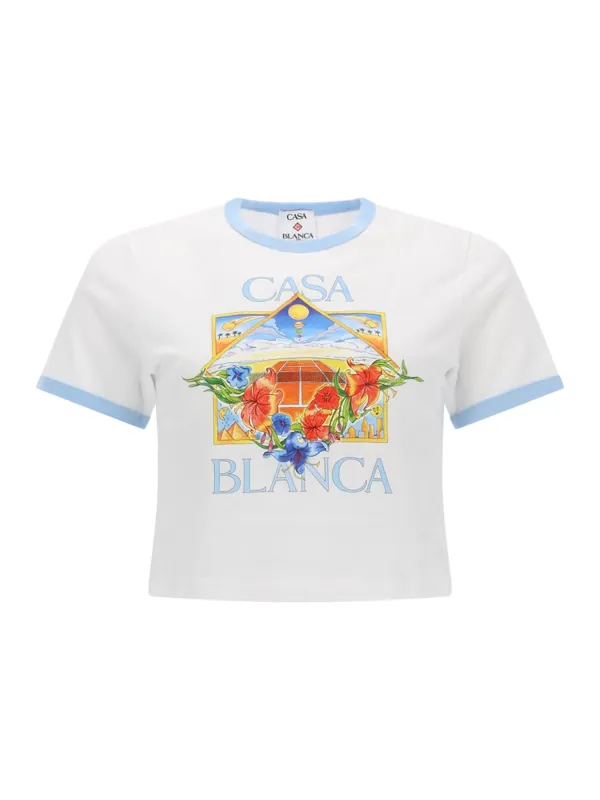 "Tennis Landscape Ringer" T-Shirt