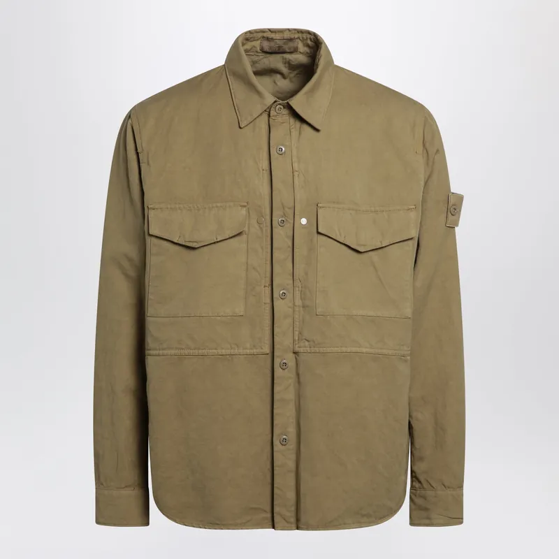 Ghost Regular-Fit Cotton-Linen Overshirt In Beige