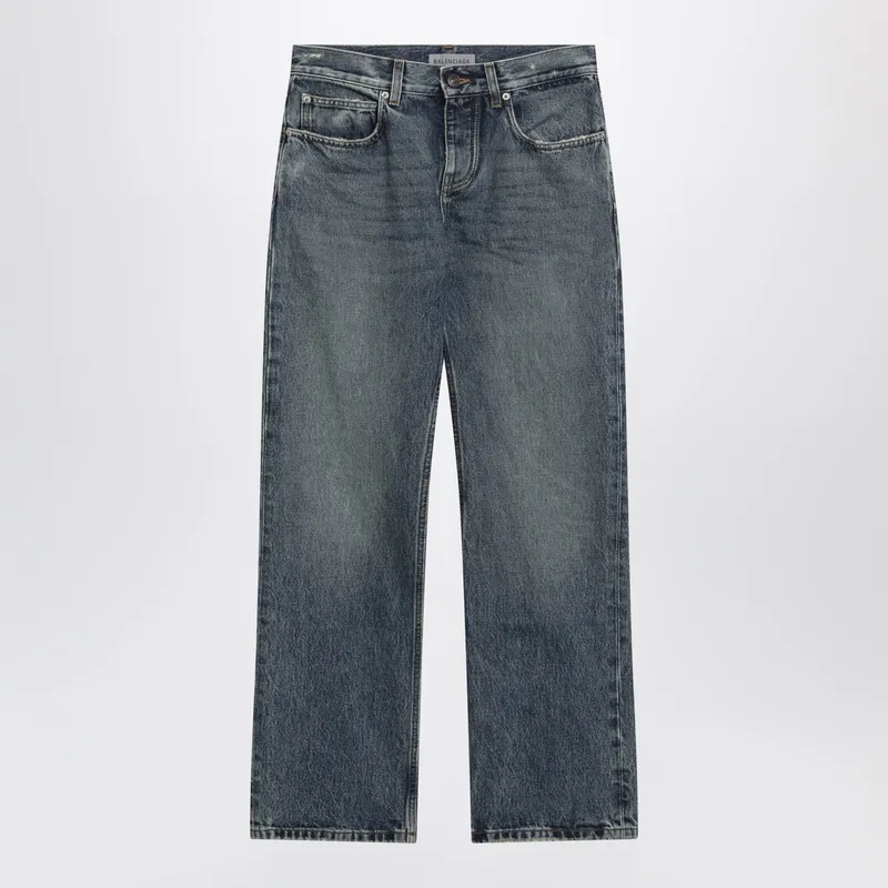 Vintage Blue Jeans With Worn Effect - Balenciaga