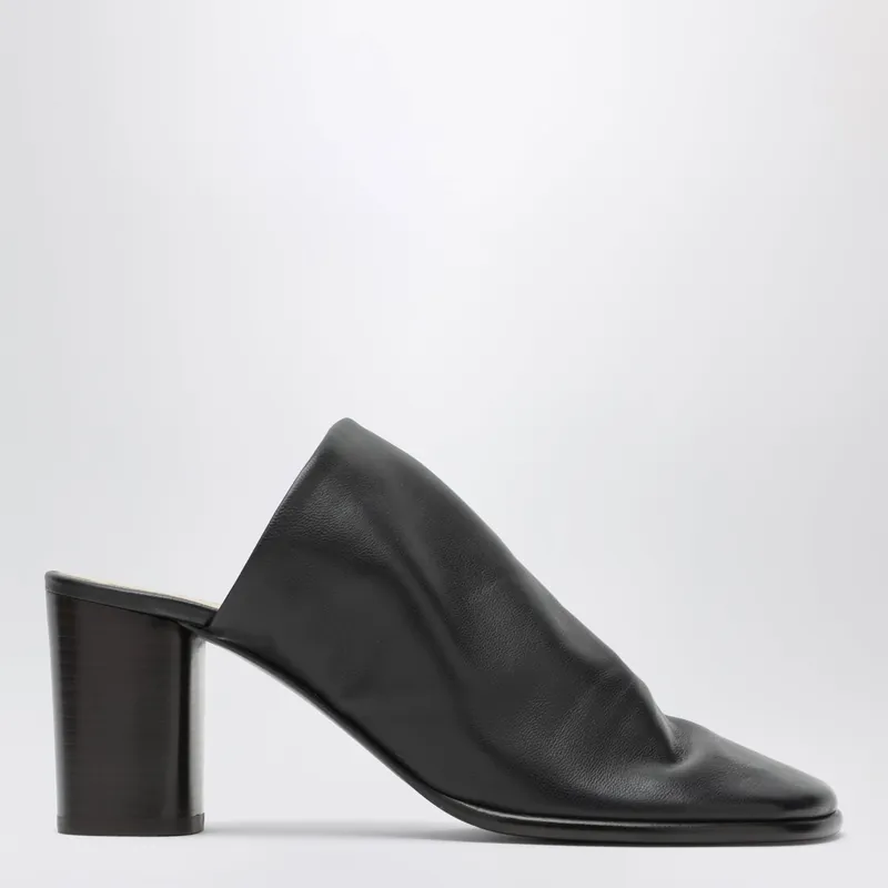 Brown Lambskin Mules With Block Heel - Lemaire
