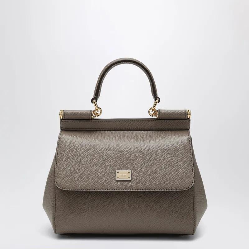 Medium Sicily Handbag In Light Mud Colour - Dolce & Gabbana