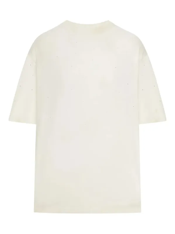 Star T-Shirt With Rhinestone And Logo Print On The Back