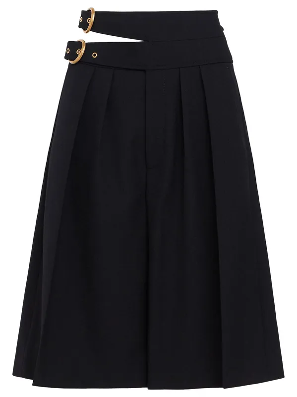 Double Belt Wool Bermudas - Chloé
