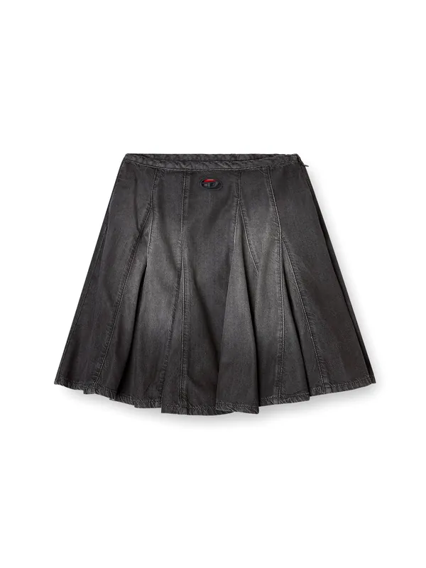 De-Spiki-S Short Denim Skirt With Washed-Out Effect
