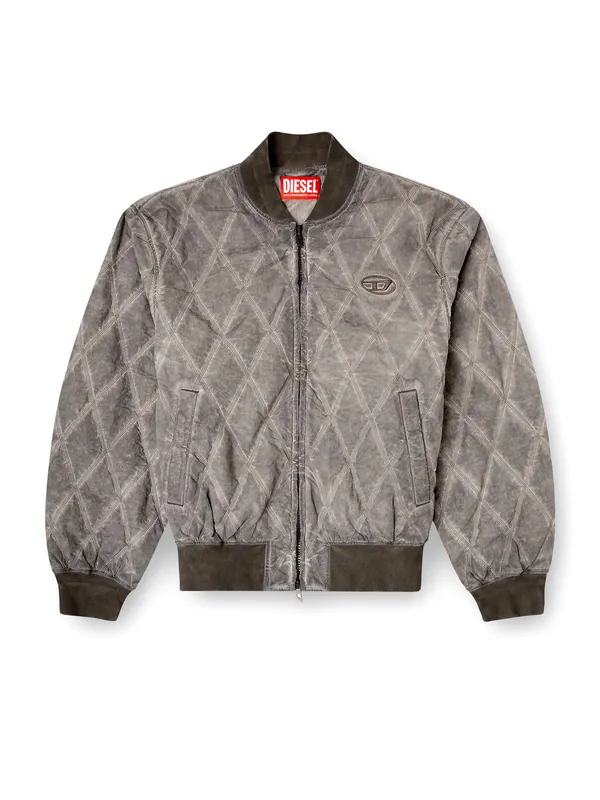 J-Type-Treat Diamond-Quilted Cotton Blend Jacket