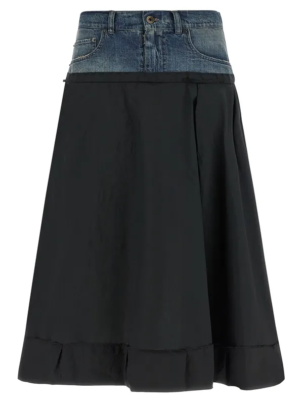 Denim Insert Skirt Skirts Multicolor - Maison Margiela