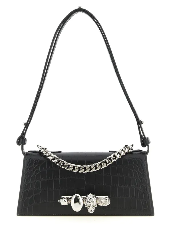 Jewelled Shoulder Bags Black - Alexander McQueen