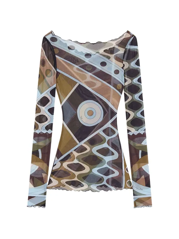 Printed Tulle T-Shirt