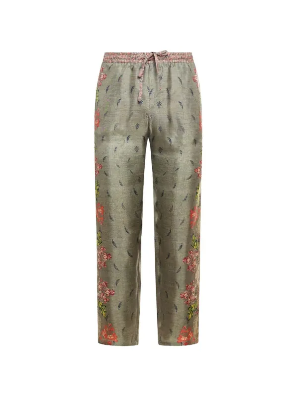 Printed Silk Trousers - Pierre Louis Mascia