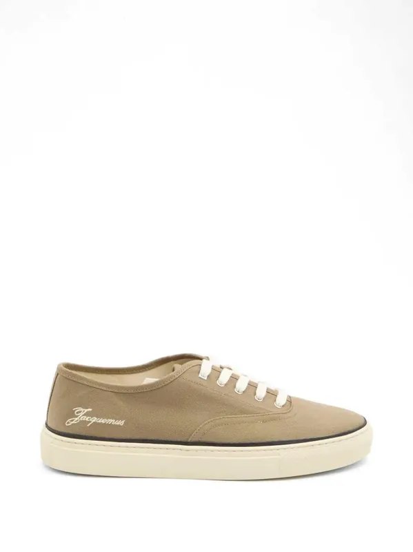 Lace-Up Sneakers With Embroidered Logo