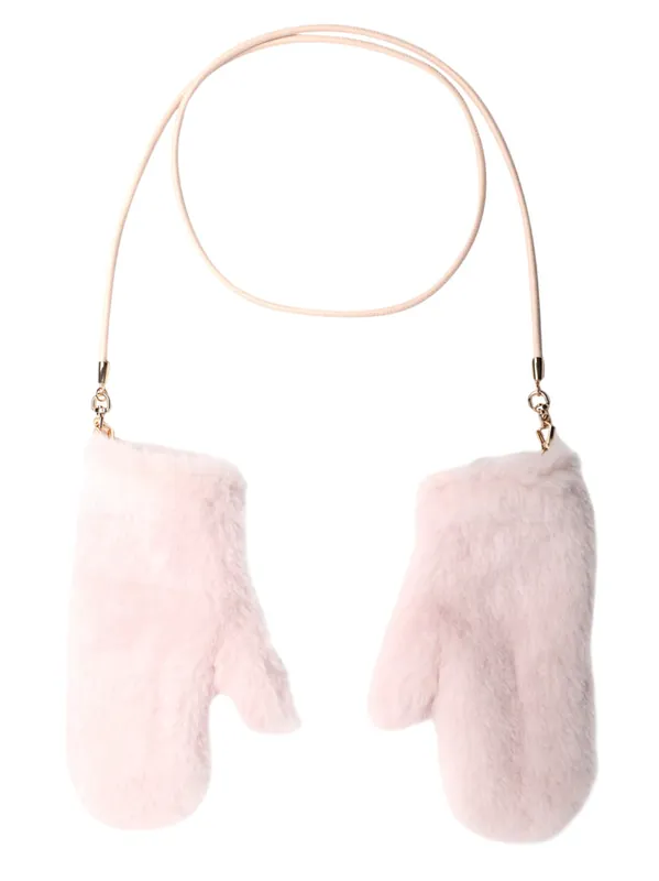 Camel And Pink Silk Ombrato Mittens - Max Mara