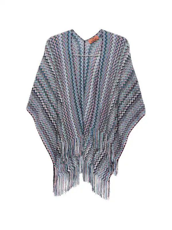 Zig Zag Print Poncho - Missoni