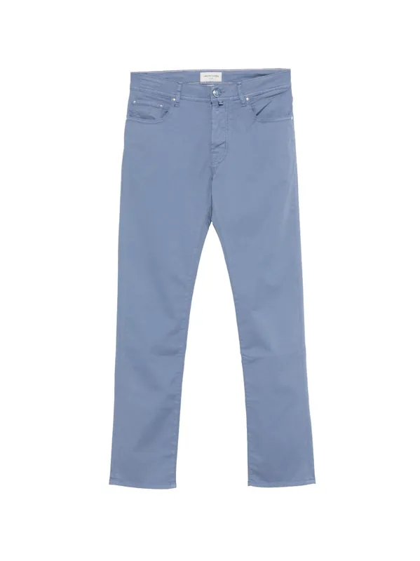 Cotton Blend Slim Trousers - Jacob Cohen