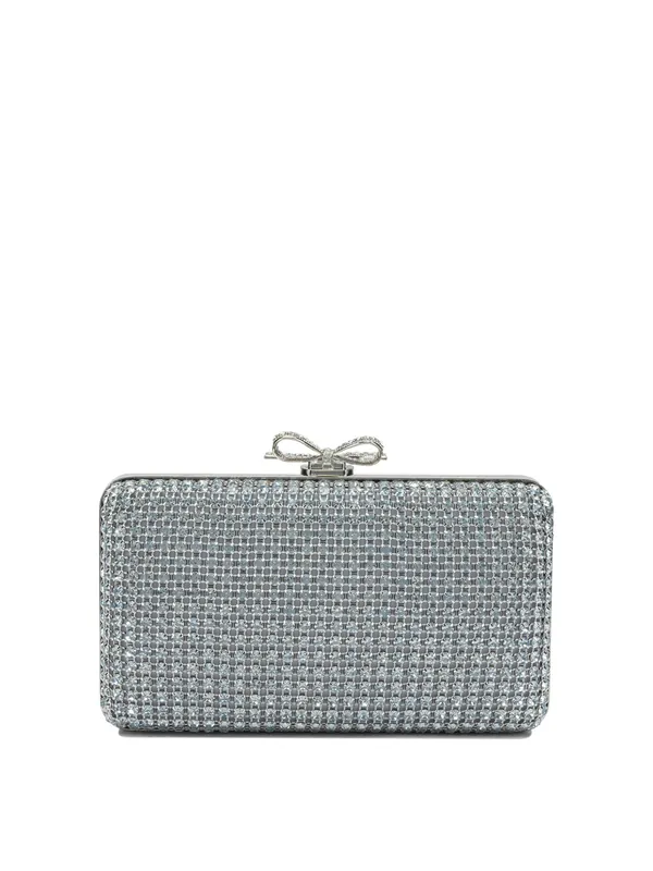 Clutch With Crystals Clutches Light Blue - Self-Portrait
