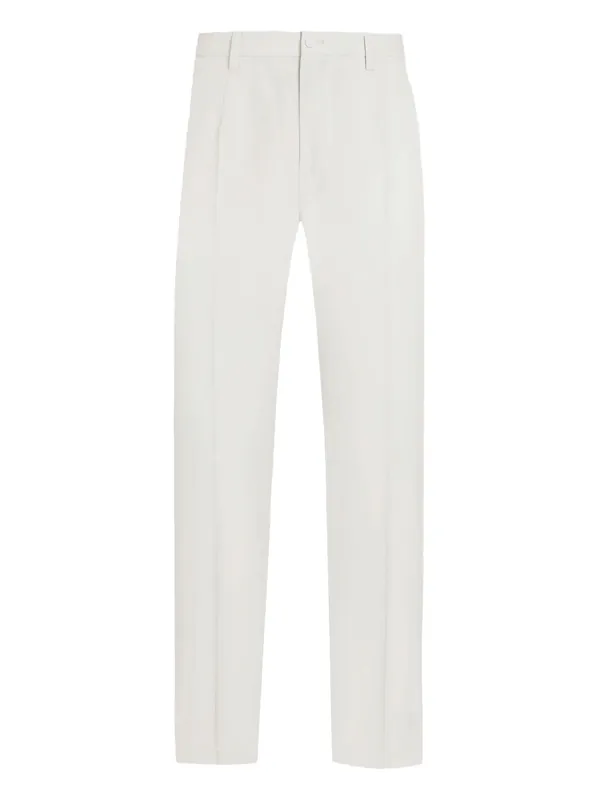 Wool Poplin Trousers - Dolce & Gabbana