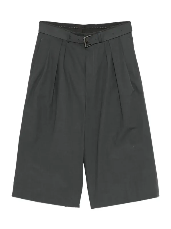 Preaches Belted Cotton Poplin Bermudas - Dries Van Noten