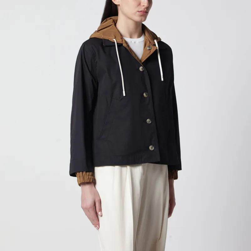 Reversible Jacket Blue/Caramel In Cotton Gabardine - Herno