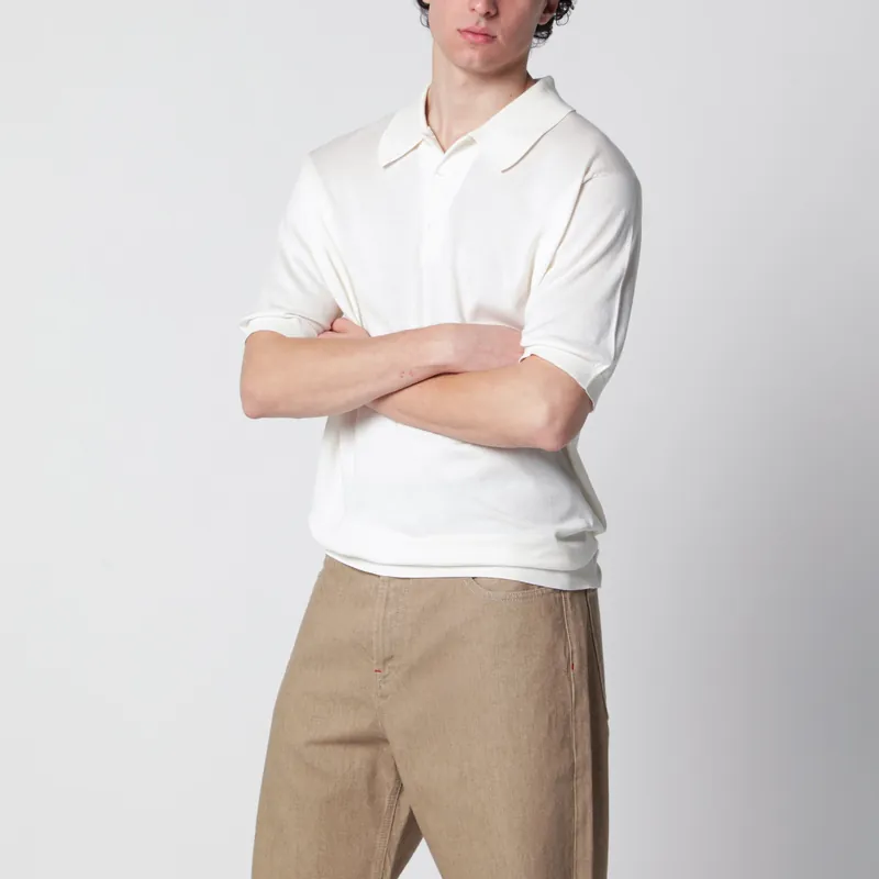 Isis White Cotton Polo Shirt - John Smedley