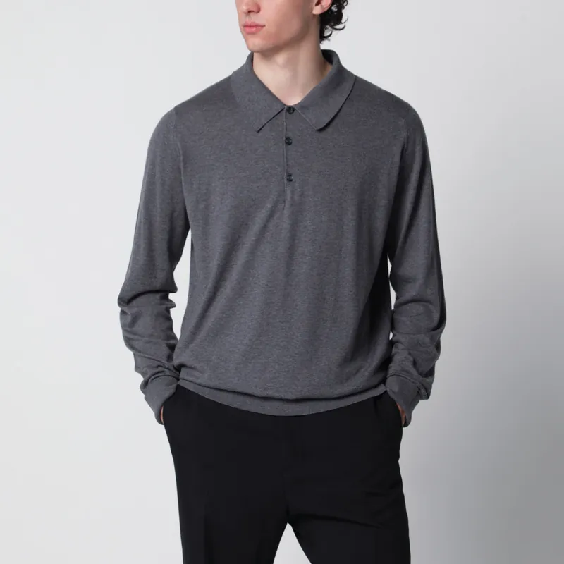 Gray Finchley Polo In Cotton - John Smedley