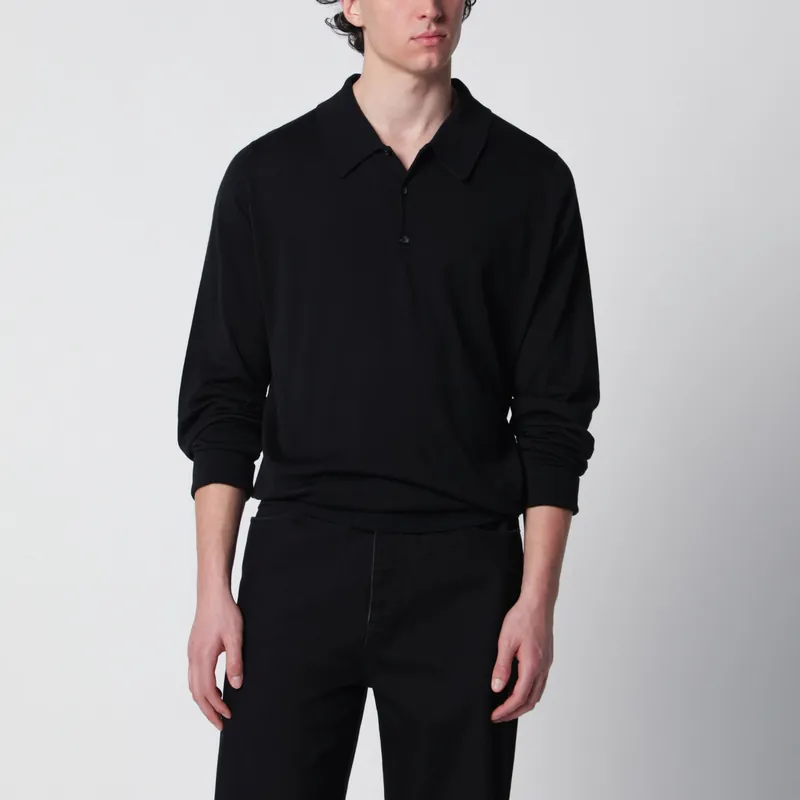 Black Finchley Polo In Cotton - John Smedley