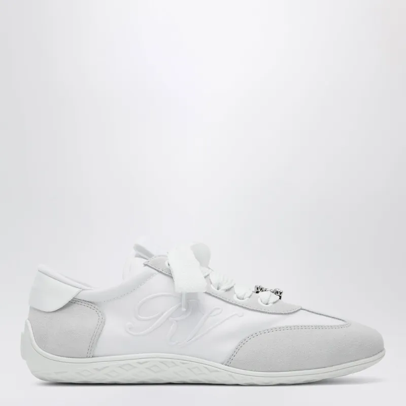 Viv Low Sneakers In White Suede - Roger Vivier