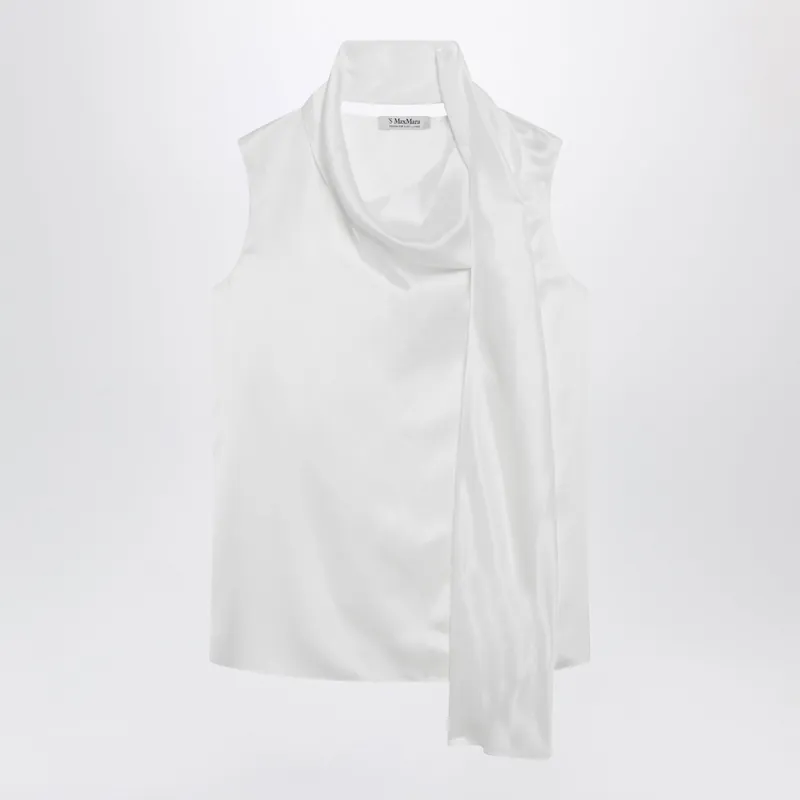 White Silk Satin Top - 'S Max Mara