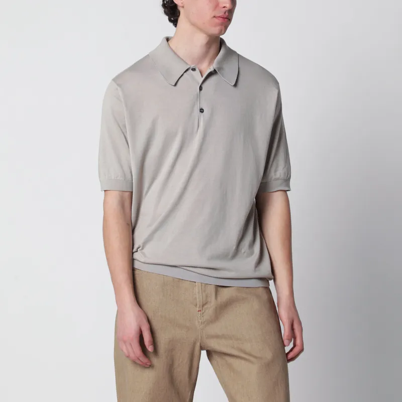 Isis Light Beige Cotton Polo Shirt - John Smedley