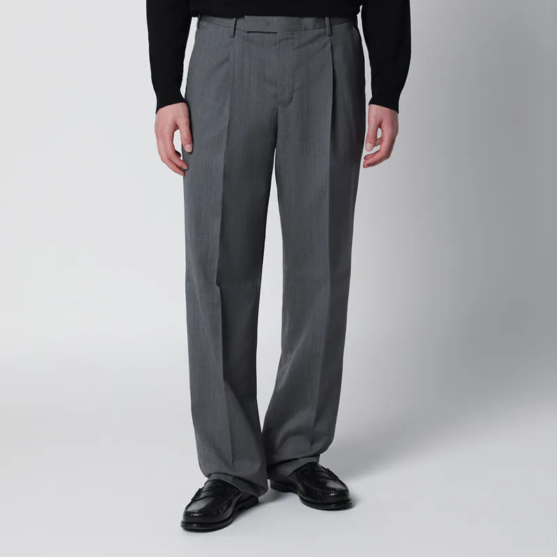 Grey Pants In Virgin Wool - PT Torino
