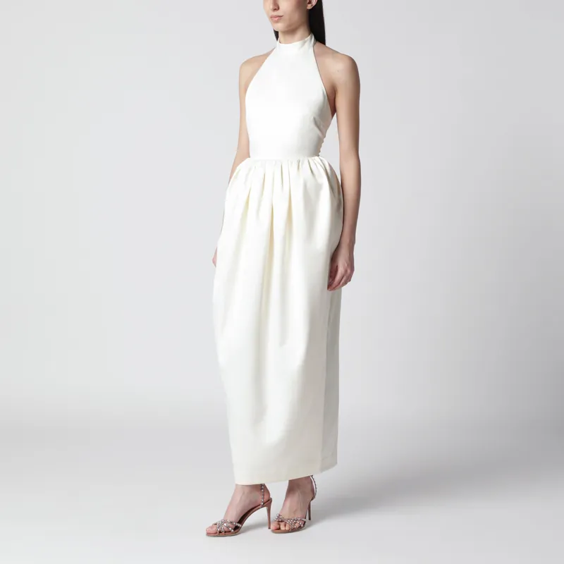 Long White Dress With Balloon Skirt - Rotate