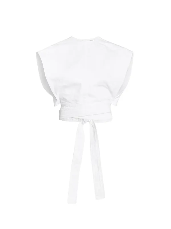 Cotton Crop Fit Belted Top - Alaïa