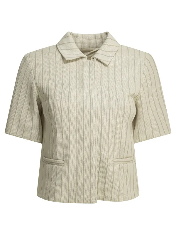 Pinstripe Blazer Jackets And Coats White - Max Mara
