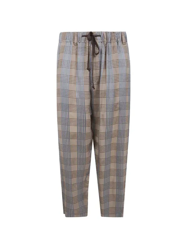 Tartan Drawstring Trousers - Uma Wang