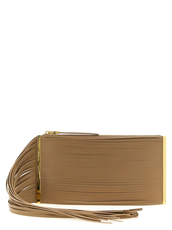 Fringed Clutch Beige - Elisabetta Franchi