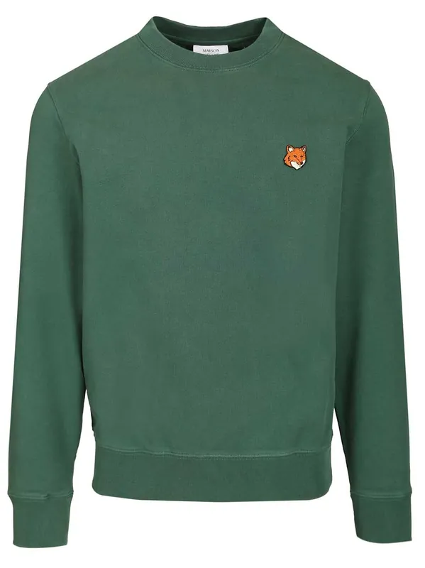 Fox Head Sweatshirt Sweatshirts Green - Maison Kitsuné