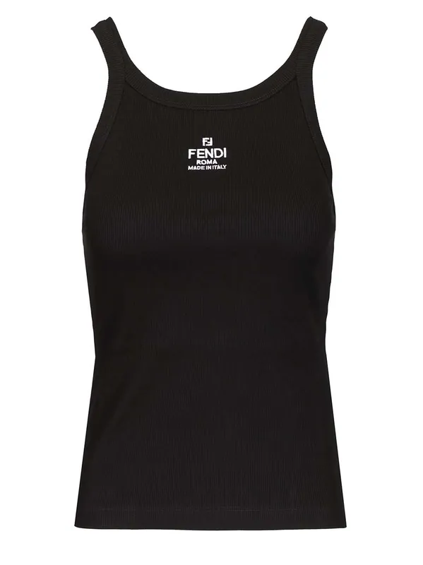 Cotton Top Tops Black - Fendi