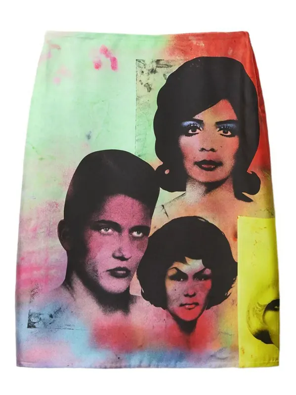 "The Party" Print Silk Twill Pencil Skirt - Versace
