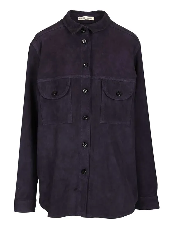 Viva Berber Suede Shirt Shirts Blue - Blazé Milano