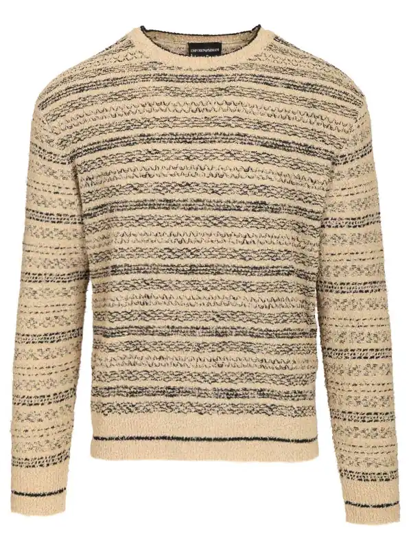 Triped Crewneck Cotton-Blend Jumper Knitwear Multicolor