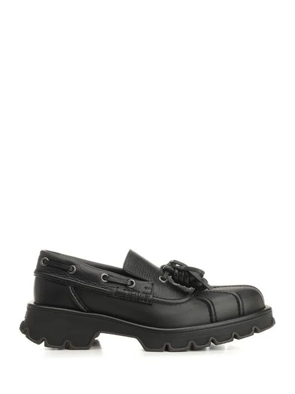 Derby Bobby In Calfskin Scarpe Basse Black - Loewe