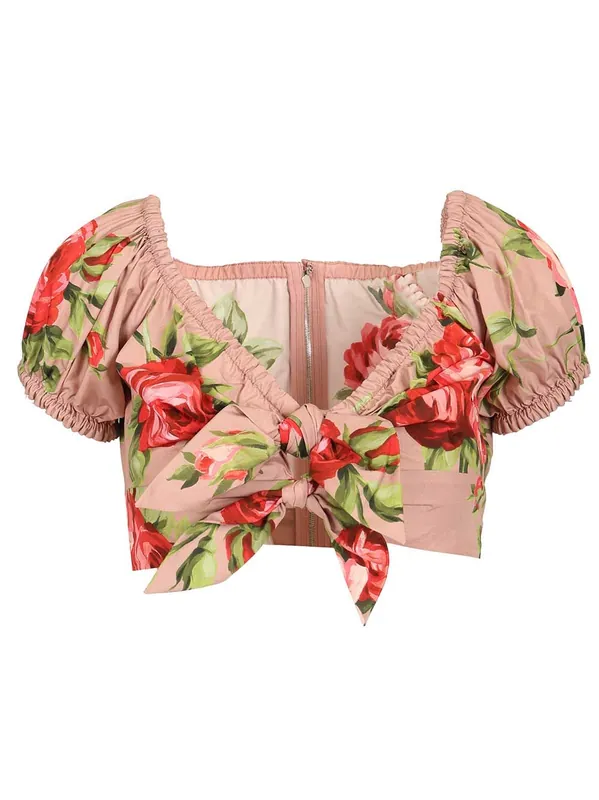 Rose Bouquet Print Top Tops Rose - Dolce & Gabbana