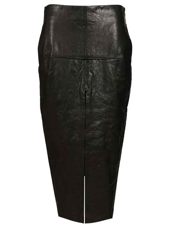 Leather Long Skirt Skirts Black - Rick Owens