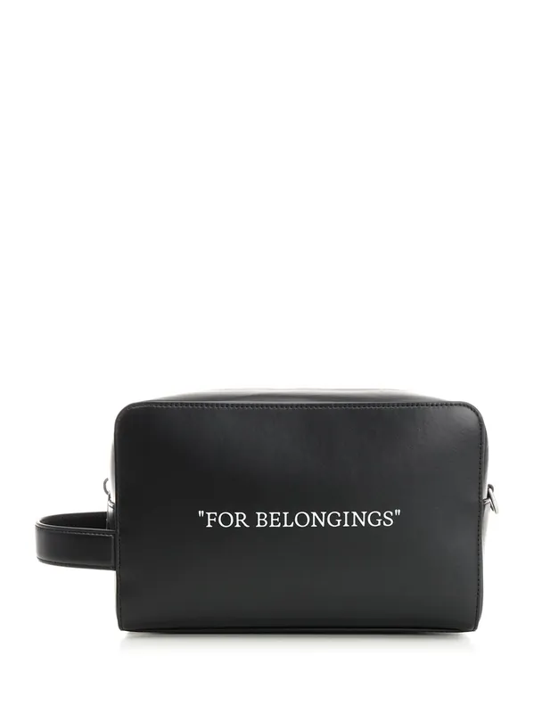 Beauty Case With Lettering Small Leather Goods Black - Off-White