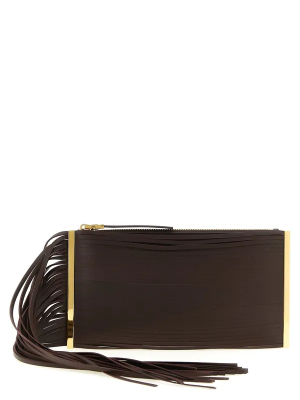 Fringed Clutch Brown - Elisabetta Franchi