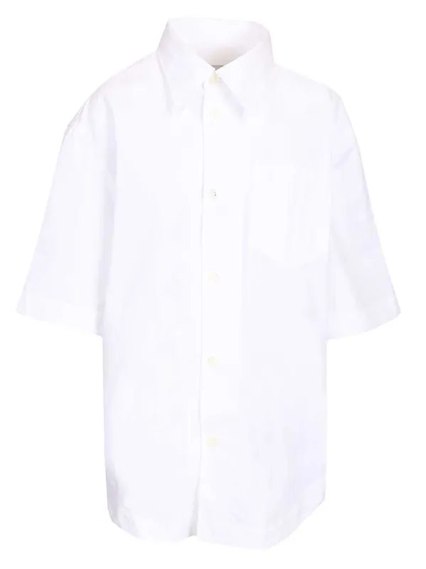 Short-Sleeved Poplin Shirt Shirts White