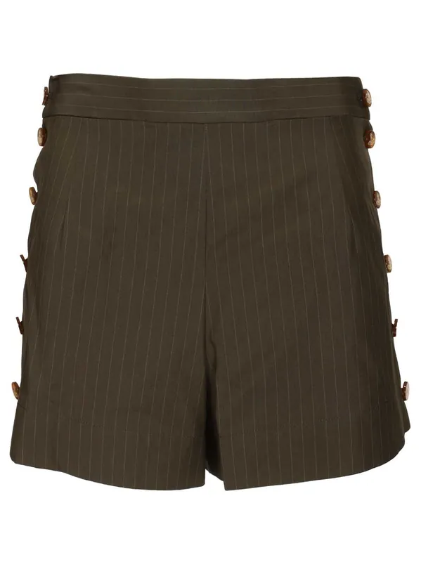 Elle Button Shorts Trousers Green - Vivienne Westwood
