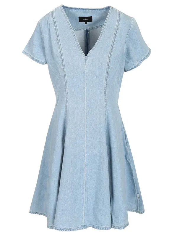 Flared Dress Dresses Light Blue - 7 For all Mankind