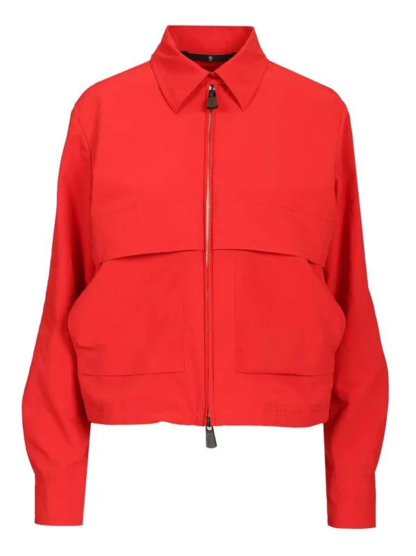 Canvas Overshirt With Embroidered Logo Shirts Rose - Moncler Grenoble