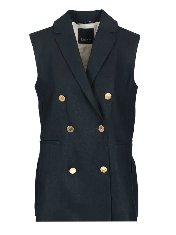 Double-Breasted Vest Jackets Blue