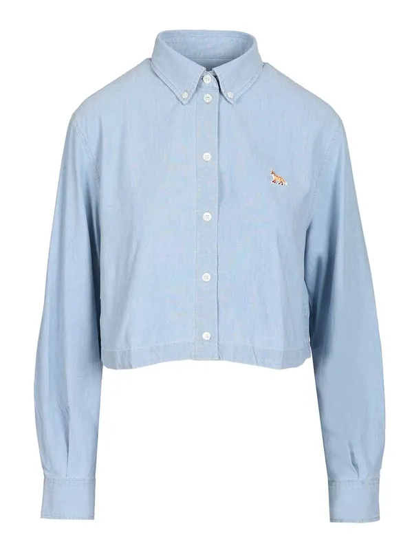Short Shirt Shirts Light Blue - Maison Kitsuné