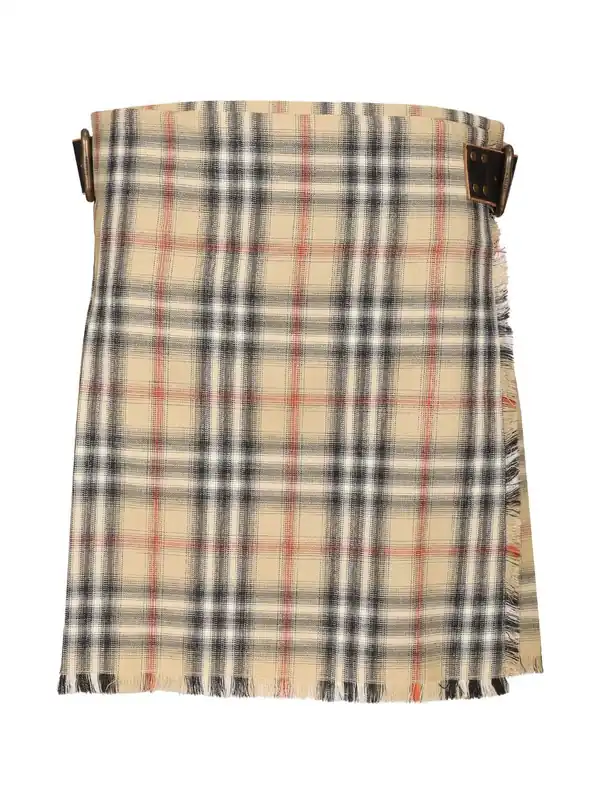 Mini Kilt In Check Wool Skirts Brown - Burberry